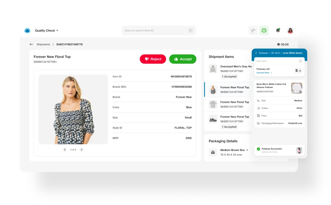 Warehouse Management System dashboard