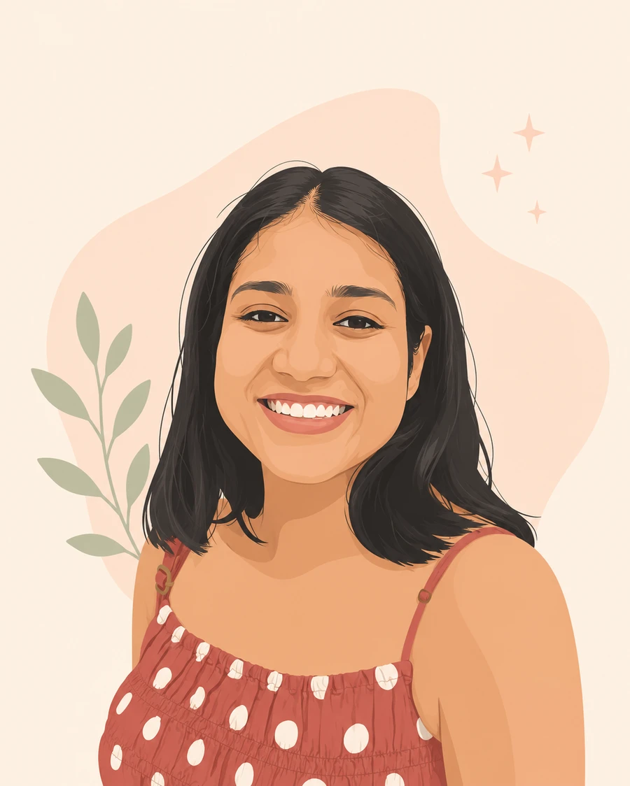 Illustrated portrait of Kajal Jain
